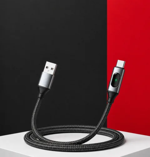 Qcharx Menorca, USB-A a USB-C · con display · 66 W · 1 m.