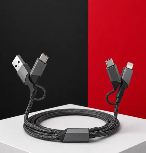 Qcharx Porto, Cable multipuerto · USB / USB-C / Lightning · 60 W.