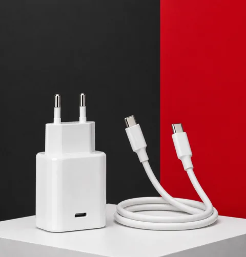 Qcharx Pack Chronos, Cargador + cable USB-C a USB-C · 20 W.