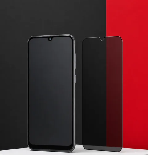 Samsung Galaxy A50 / Galaxy A30, Protector de pantalla privacy 9H · suelto + instalado.
