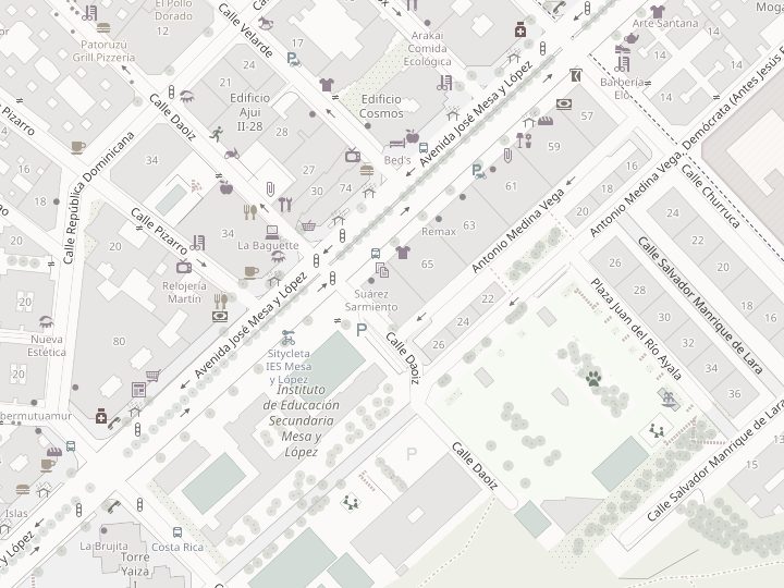 Plano de la Avenida José Mesa y López a la altura del número 67, en Las Palmas de Gran Canaria, con la ubicación de TTM señalada.